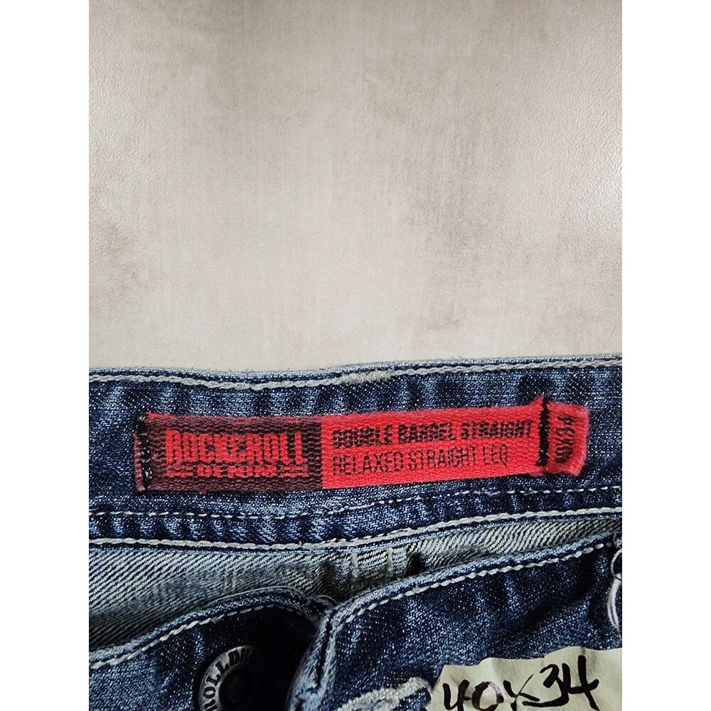 Rock and Roll Cowboy Double Barrel Relaxed Straight Leg Jeans Light Wash 40x34